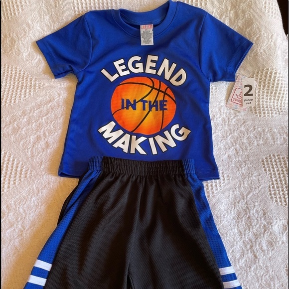 New, Swiggles brand, summer short set with basket ball on front. - Picture 1 of 4